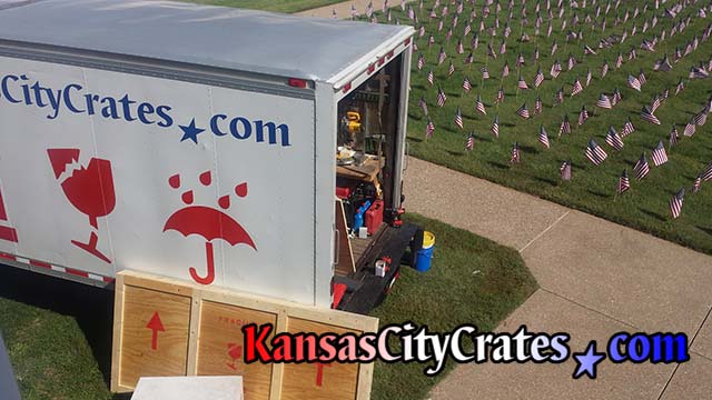 On-site crating truck sent to Fort Scott KS 66701 to crate museum display during renovations