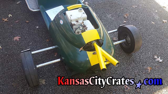 Industrial crate for rear engine go-kart