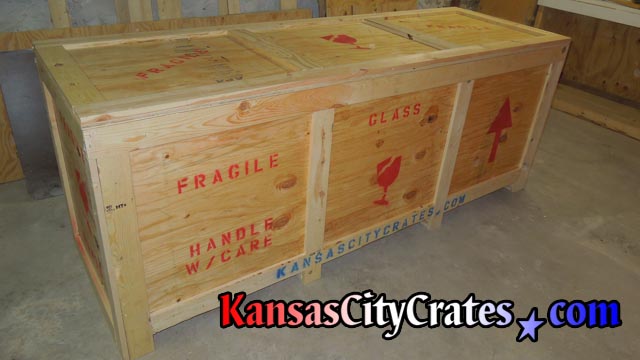 Fork lift access large shipping and storage containers produced at crate shop in Kansas City MO