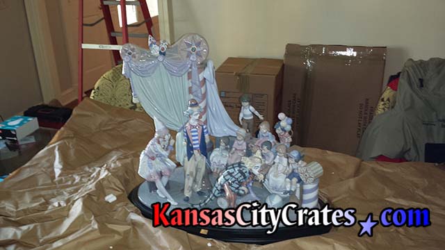 Lladro Circus Time Legend by sculptor Antonio Ramos safely in new location after move.