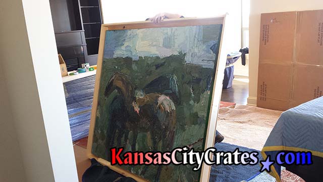 Crate for large oil painting stretched over canvas frame