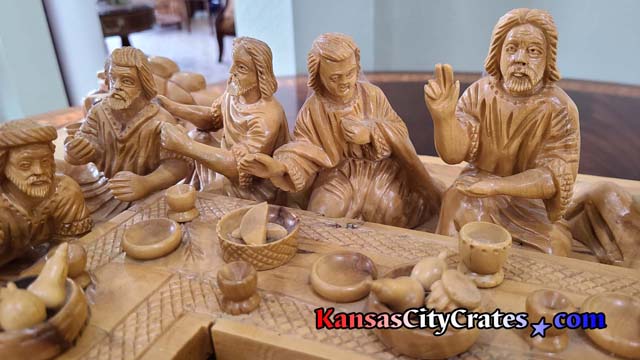 Delicate wood sculpture from Israel of the last supper