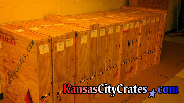 16 individual soild wall plywood crates containing oil paintings of the former Chairmans at Federal Government Office in Kansas City MO 64198