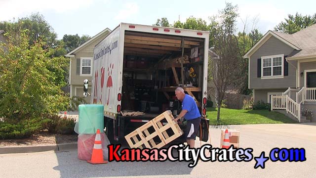 Assembling crate on site at home in Lewaood KS  66211